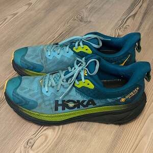 HOKA Men's Challenger 7 GTX Waterproof Trail Running Shoes Real Teal/Tech Green